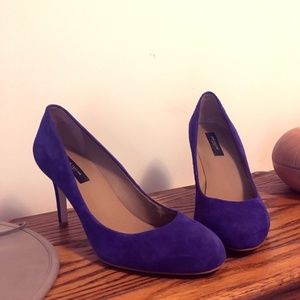 Women's Suede Pumps - Purple